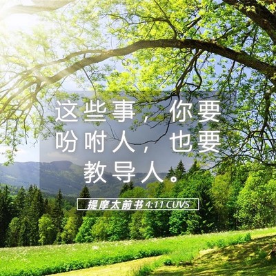 Picture 05 - 提 摩 太 前 书 4:11 CUVS - 这 些 事 ， 你 要 吩 咐 人 ， 也 要 - Bible Verse Picture