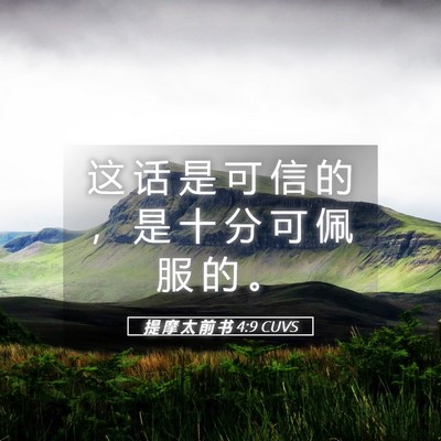 Picture 05 - 提 摩 太 前 书 4:9 CUVS - 这 话 是 可 信 的 ， 是 十 分 可 佩 - Bible Verse Picture
