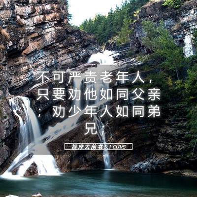 Picture 05 - 提 摩 太 前 书 5:1 CUVS - 不 可 严 责 老 年 人 ， 只 要 劝 他 - Bible Verse Picture