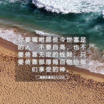 Picture 05 - 提 摩 太 前 书 6:17 CUVS - 你 要 嘱 咐 那 些 今 世 富 足 的 人 - Bible Verse Picture