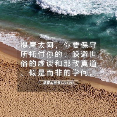 Picture 05 - 提 摩 太 前 书 6:20 CUVS - 提 摩 太 阿 ， 你 要 保 守 所 托 付 - Bible Verse Picture