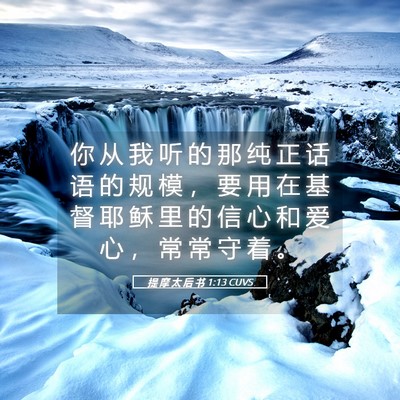 Picture 05 - 提 摩 太 后 书 1:13 CUVS - 你 从 我 听 的 那 纯 正 话 语 的 规 - Bible Verse Picture
