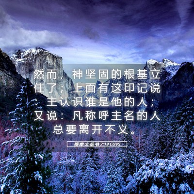 Picture 05 - 提 摩 太 后 书 2:19 CUVS - 然 而 ， 神 坚 固 的 根 基 立 住 了 - Bible Verse Picture