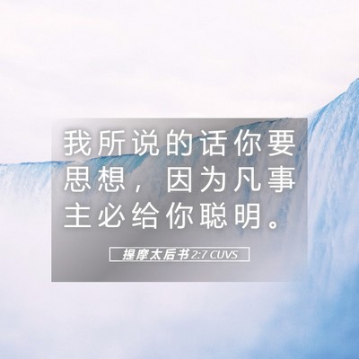 Picture 05 - 提 摩 太 后 书 2:7 CUVS - 我 所 说 的 话 你 要 思 想 ， 因 为 - Bible Verse Picture