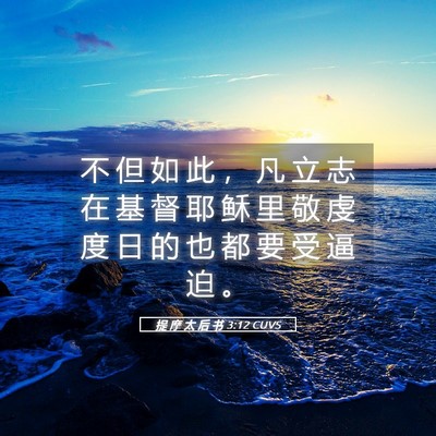 Picture 05 - 提 摩 太 后 书 3:12 CUVS - 不 但 如 此 ， 凡 立 志 在 基 督 耶 - Bible Verse Picture