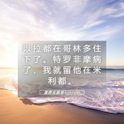 Picture 05 - 提 摩 太 后 书 4:20 CUVS - 以 拉 都 在 哥 林 多 住 下 了 。 特 - Bible Verse Picture
