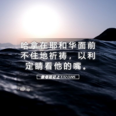 Picture 05 - 撒 母 耳 记 上 1:12 CUVS - 哈 拿 在 耶 和 华 面 前 不 住 地 祈 - Bible Verse Picture