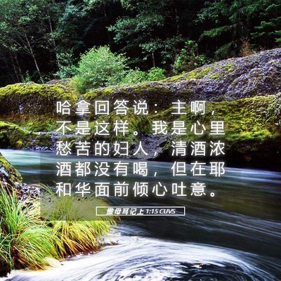 Picture 05 - 撒 母 耳 记 上 1:15 CUVS - 哈 拿 回 答 说 ： 主 啊 ， 不 是 这 - Bible Verse Picture