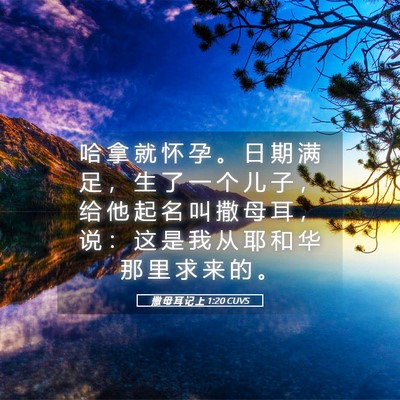Picture 05 - 撒 母 耳 记 上 1:20 CUVS - 哈 拿 就 怀 孕 。 日 期 满 足 ， 生 - Bible Verse Picture