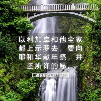 Picture 05 - 撒 母 耳 记 上 1:21 CUVS - 以 利 加 拿 和 他 全 家 都 上 示 罗 - Bible Verse Picture