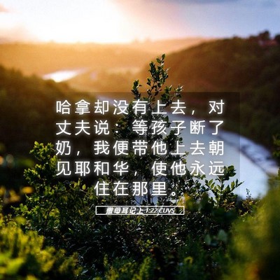 Picture 05 - 撒 母 耳 记 上 1:22 CUVS - 哈 拿 却 没 有 上 去 ， 对 丈 夫 说 - Bible Verse Picture