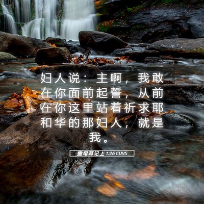 Picture 05 - 撒 母 耳 记 上 1:26 CUVS - 妇 人 说 ： 主 啊 ， 我 敢 在 你 面 - Bible Verse Picture