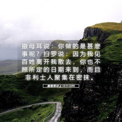 Picture 05 - 撒 母 耳 记 上 13:11 CUVS - 撒 母 耳 说 ： 你 做 的 是 甚 麽 事 - Bible Verse Picture