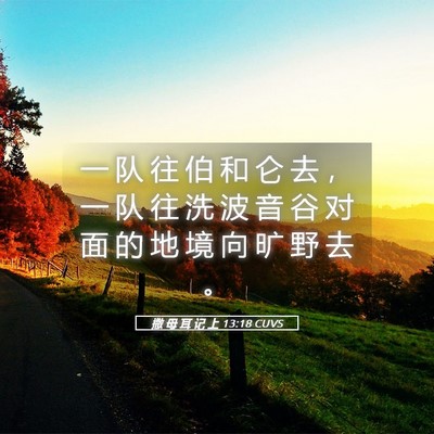 Picture 05 - 撒 母 耳 记 上 13:18 CUVS - 一 队 往 伯 和 仑 去 ， 一 队 往 洗 - Bible Verse Picture