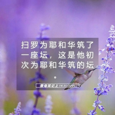 Picture 05 - 撒 母 耳 记 上 14:35 CUVS - 扫 罗 为 耶 和 华 筑 了 一 座 坛 ， - Bible Verse Picture