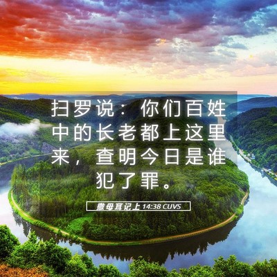 Picture 05 - 撒 母 耳 记 上 14:38 CUVS - 扫 罗 说 ： 你 们 百 姓 中 的 长 老 - Bible Verse Picture