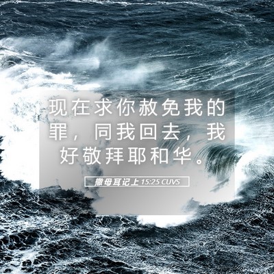 Picture 05 - 撒 母 耳 记 上 15:25 CUVS - 现 在 求 你 赦 免 我 的 罪 ， 同 我 - Bible Verse Picture