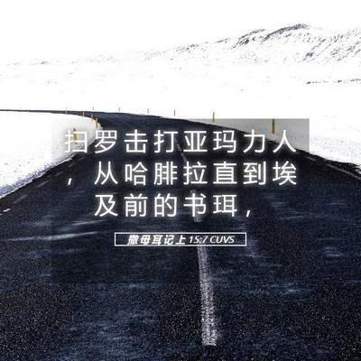 Picture 05 - 撒 母 耳 记 上 15:7 CUVS - 扫 罗 击 打 亚 玛 力 人 ， 从 哈 腓 - Bible Verse Picture