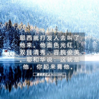 Picture 05 - 撒 母 耳 记 上 16:12 CUVS - 耶 西 就 打 发 人 去 叫 了 他 来 。 - Bible Verse Picture