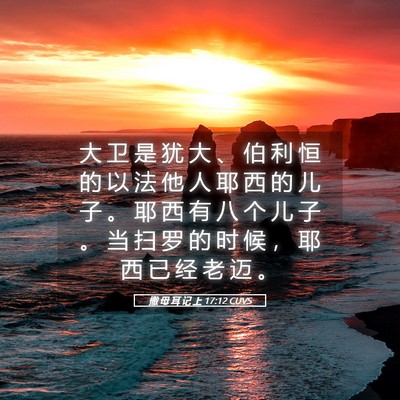 Picture 05 - 撒 母 耳 记 上 17:12 CUVS - 大 卫 是 犹 大 、 伯 利 恒 的 以 法 - Bible Verse Picture