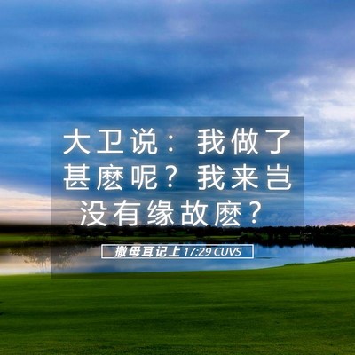 Picture 05 - 撒 母 耳 记 上 17:29 CUVS - 大 卫 说 ： 我 做 了 甚 麽 呢 ？ 我 - Bible Verse Picture