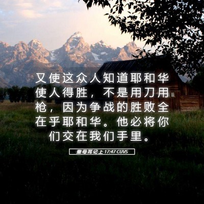 Picture 05 - 撒 母 耳 记 上 17:47 CUVS - 又 使 这 众 人 知 道 耶 和 华 使 人 - Bible Verse Picture