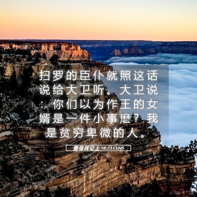 Picture 05 - 撒 母 耳 记 上 18:23 CUVS - 扫 罗 的 臣 仆 就 照 这 话 说 给 大 - Bible Verse Picture