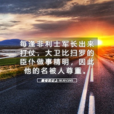 Picture 05 - 撒 母 耳 记 上 18:30 CUVS - 每 逢 非 利 士 军 长 出 来 打 仗 ， - Bible Verse Picture