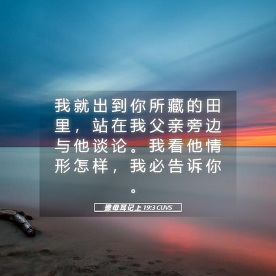 Picture 05 - 撒 母 耳 记 上 19:3 CUVS - 我 就 出 到 你 所 藏 的 田 里 ， 站 - Bible Verse Picture