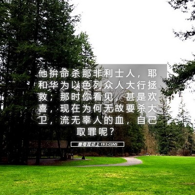 Picture 05 - 撒 母 耳 记 上 19:5 CUVS - 他 拚 命 杀 那 非 利 士 人 ， 耶 和 - Bible Verse Picture