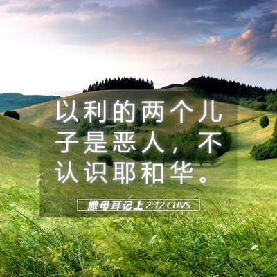 Picture 05 - 撒 母 耳 记 上 2:12 CUVS - 以 利 的 两 个 儿 子 是 恶 人 ， 不 - Bible Verse Picture