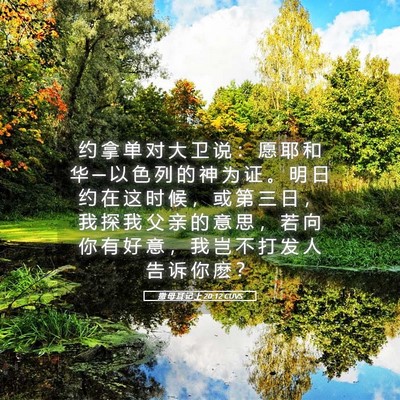 Picture 05 - 撒 母 耳 记 上 20:12 CUVS - 约 拿 单 对 大 卫 说 ： 愿 耶 和 华 - Bible Verse Picture