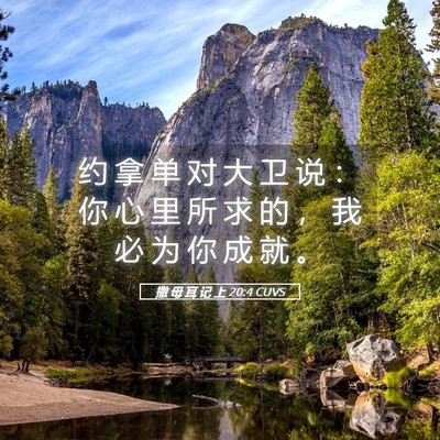 Picture 05 - 撒 母 耳 记 上 20:4 CUVS - 约 拿 单 对 大 卫 说 ： 你 心 里 所 - Bible Verse Picture
