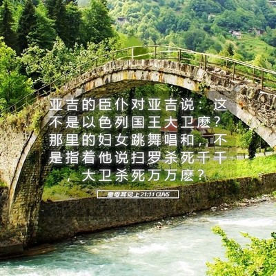 Picture 05 - 撒 母 耳 记 上 21:11 CUVS - 亚 吉 的 臣 仆 对 亚 吉 说 ： 这 不 - Bible Verse Picture