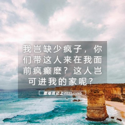 Picture 05 - 撒 母 耳 记 上 21:15 CUVS - 我 岂 缺 少 疯 子 ， 你 们 带 这 人 - Bible Verse Picture