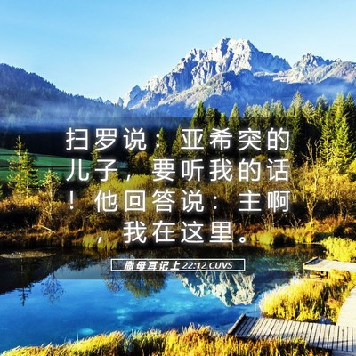 Picture 05 - 撒 母 耳 记 上 22:12 CUVS - 扫 罗 说 ： 亚 希 突 的 儿 子 ， 要 - Bible Verse Picture