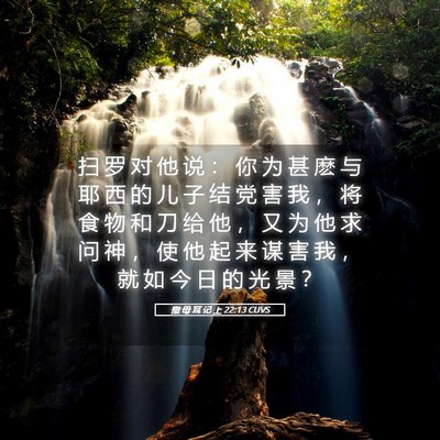 Picture 05 - 撒 母 耳 记 上 22:13 CUVS - 扫 罗 对 他 说 ： 你 为 甚 麽 与 耶 - Bible Verse Picture