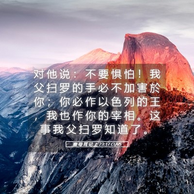Picture 05 - 撒 母 耳 记 上 23:17 CUVS - 对 他 说 ： 不 要 惧 怕 ！ 我 父 扫 - Bible Verse Picture