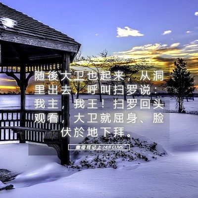 Picture 05 - 撒 母 耳 记 上 24:8 CUVS - 随 後 大 卫 也 起 来 ， 从 洞 里 出 - Bible Verse Picture