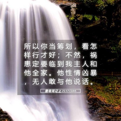 Picture 05 - 撒 母 耳 记 上 25:17 CUVS - 所 以 你 当 筹 划 ， 看 怎 样 行 才 - Bible Verse Picture