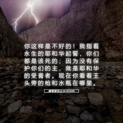 Picture 05 - 撒 母 耳 记 上 26:16 CUVS - 你 这 样 是 不 好 的 ！ 我 指 着 永 - Bible Verse Picture