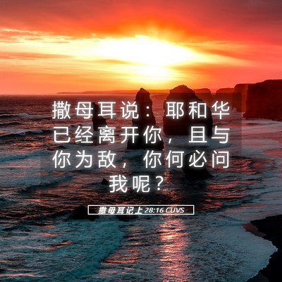 Picture 05 - 撒 母 耳 记 上 28:16 CUVS - 撒 母 耳 说 ： 耶 和 华 已 经 离 开 - Bible Verse Picture