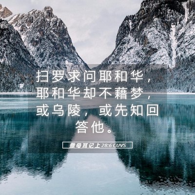 Picture 05 - 撒 母 耳 记 上 28:6 CUVS - 扫 罗 求 问 耶 和 华 ， 耶 和 华 却 - Bible Verse Picture