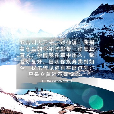 Picture 05 - 撒 母 耳 记 上 29:6 CUVS - 亚 吉 叫 大 卫 来 ， 对 他 说 ： 我 - Bible Verse Picture