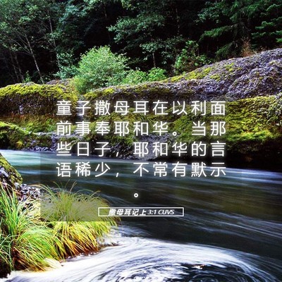 Picture 05 - 撒 母 耳 记 上 3:1 CUVS - 童 子 撒 母 耳 在 以 利 面 前 事 奉 - Bible Verse Picture