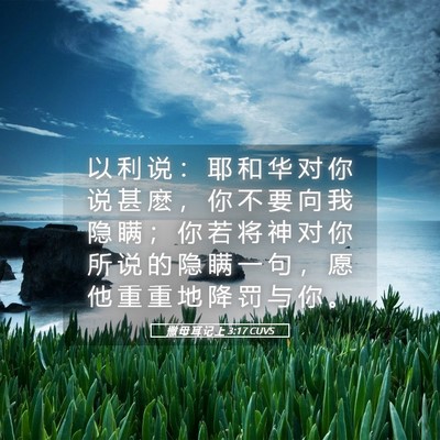 Picture 05 - 撒 母 耳 记 上 3:17 CUVS - 以 利 说 ： 耶 和 华 对 你 说 甚 麽 - Bible Verse Picture