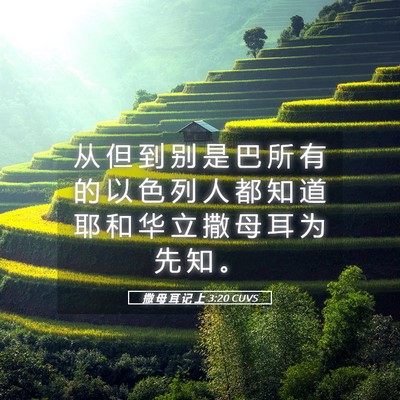 Picture 05 - 撒 母 耳 记 上 3:20 CUVS - 从 但 到 别 是 巴 所 有 的 以 色 列 - Bible Verse Picture