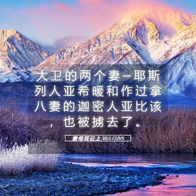 Picture 05 - 撒 母 耳 记 上 30:5 CUVS - 大 卫 的 两 个 妻 ─ 耶 斯 列 人 亚 - Bible Verse Picture