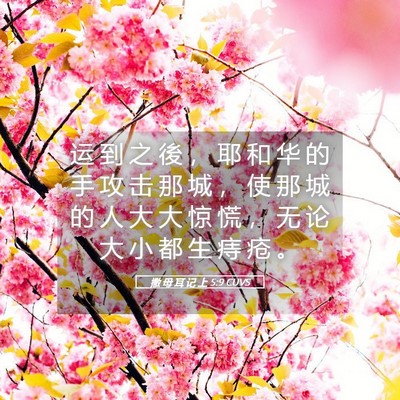 Picture 05 - 撒 母 耳 记 上 5:9 CUVS - 运 到 之 後 ， 耶 和 华 的 手 攻 击 - Bible Verse Picture