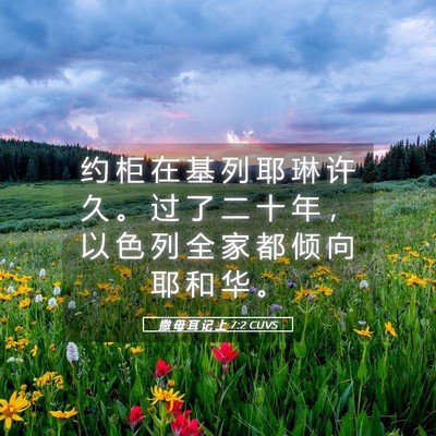 Picture 05 - 撒 母 耳 记 上 7:2 CUVS - 约 柜 在 基 列 耶 琳 许 久 。 过 了 - Bible Verse Picture